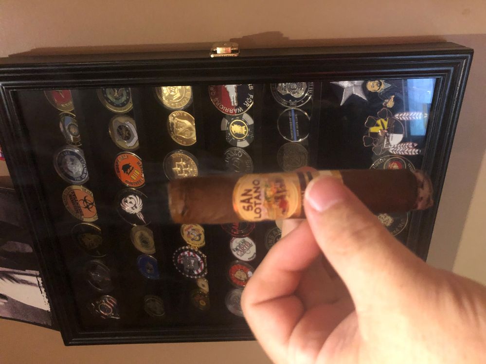 The coins are challenging, the cigar is not.