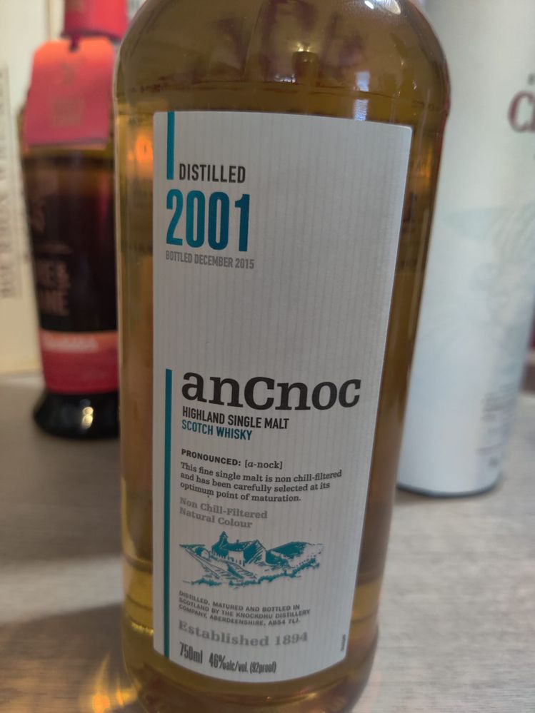 AnCnoc Vintage 2001 Highland Single Malt Scotch Whiskey